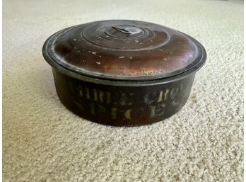 Antique Three Crow Spice Tin With Six Spice Holders And A Shaker