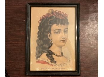 1870s Framed Hand Colored Currier & Ives Lithograph - The Pride Of The South