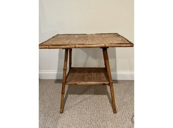 Vintage Rattan & Bamboo Side Table