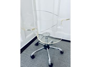 Lucite Adjustable Desk Chair On Casters