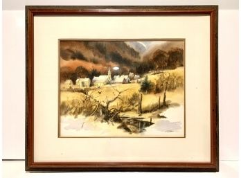 New England Fall Signed Watercolor