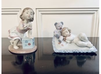 Pair Sweet Lladro Child Figurines
