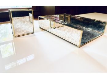 West Elm Smoked Mirrored Office Accessories