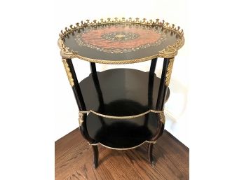 Sweet Antique Oval Three Shelf Side Stand