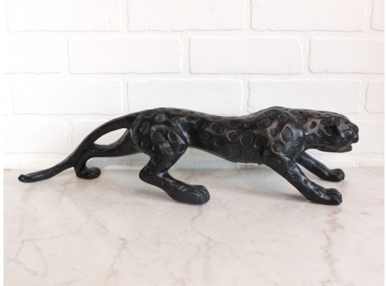 Crouching Black Panther Statuette