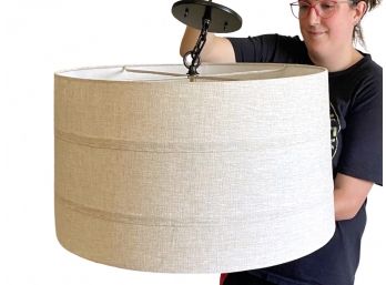Bone Simple Design Hanging Drum Shade Light Fixture