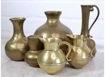 Fabulous Bundle Of Mid-century Weighted Brass Bud Vases