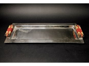 Vintage Union Jack Art Deco Stainless Serving Tray