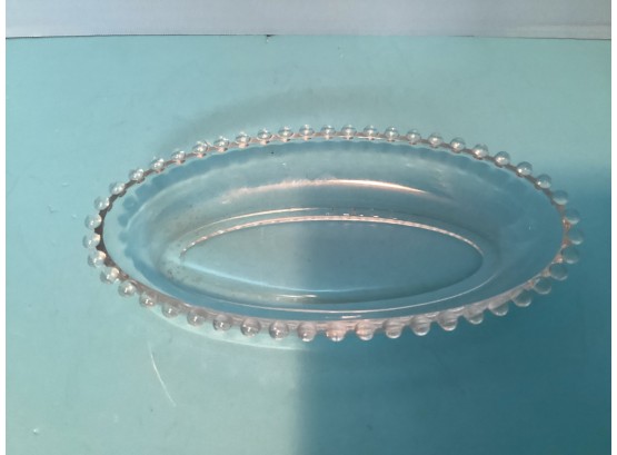 Vintage Imperial Glass Oval Candlewick Relish Dish