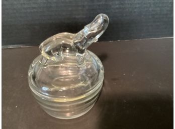 Vintage Jeanette Glass Elephant Covered Round Candy Dish