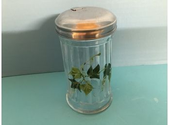 Vintage Clear Glass Hand Painted Sugar Shaker (from The 1960's)