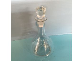 Vintage Etched Glass Decanter With Ground Glass Stopper