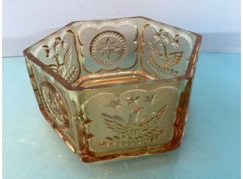 Vintage Amber Indiana Glass Bicentennial Bowl