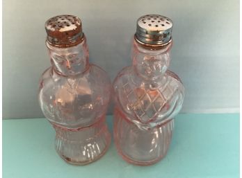 Vintage Pink Depression Era Women Salt And Pepper Shakers