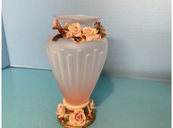 Vintage Via Benetto Capo Dimonte Style Floral Vase