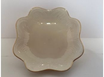 Vintage Round Lenox Cream Embossed Scalloped Rim Bowl (6 Inches In Diameter)