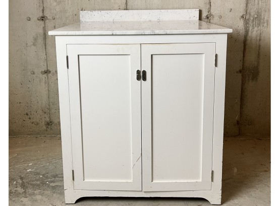 Custom Made Two- Door Kitchen Cabinet W/ Marble Top