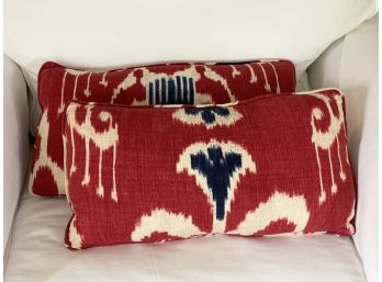 Ikat Print Lumbar Pillows- A Pair