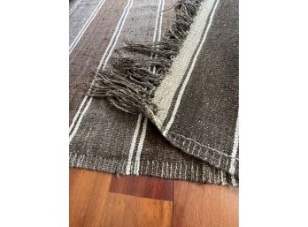 Hand Made Striped 5 X 12 Area Rug, Brown