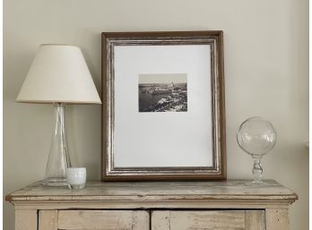 Framed And Matted Print Of Harbor And Cityscape