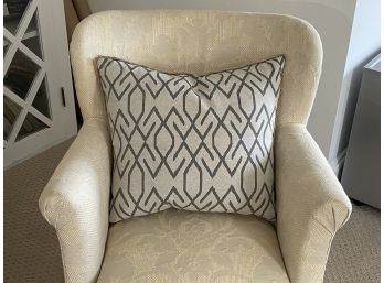 Lacefield Gray And Ivory Tribal Pattern Accent Pillow W/ Jute Trim ( Retail $225 )
