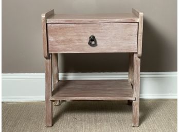 Contemporary Nightstand With Single Drawer And Lower Shelf