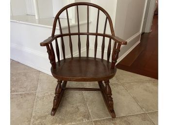 Childs Windsor Style Rocking Chair W/ Makers Mark On The Underside
