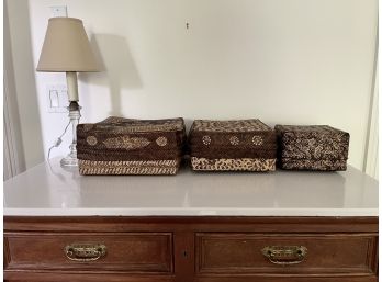 Hand  Woven Seagrass Nesting Storage Boxes, Set Of 3