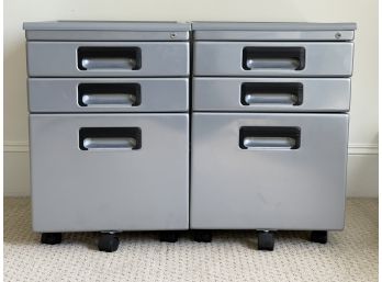 Studio RTA 3-drawer Mobile Metal File Cabinets- A Pair  ( 2 Of 2 )