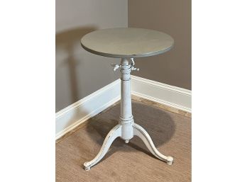 Side Table W/ Industrial Cast Iron Base