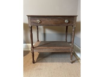 Single Drawer Occasional Table W/ Glass Pulls And Lower Shelf