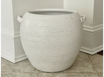Portuguese Two Handle Ceramic Pot, White