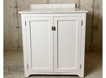 Custom Made Two- Door Kitchen Cabinet W/ Marble Top