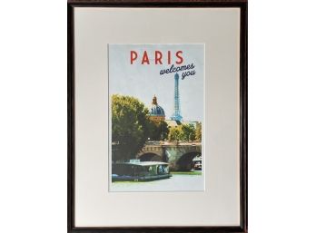 Paris Welcomes You Framed Art Print
