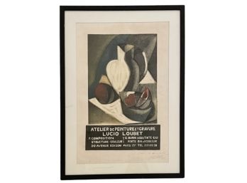 Framed French Advertisement Art Print, Signed