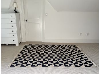 Black And Off White Windmill Pattern Area Rug ( 1 Of 3 )