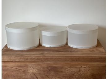 3- Piece Craft Projects Round Storage Stackable/ Nesting Box Set