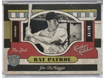 HOF Joe DiMaggio 2019 Leather & Lumber 'Bat Patrol' Gold Parallel SSP /99
