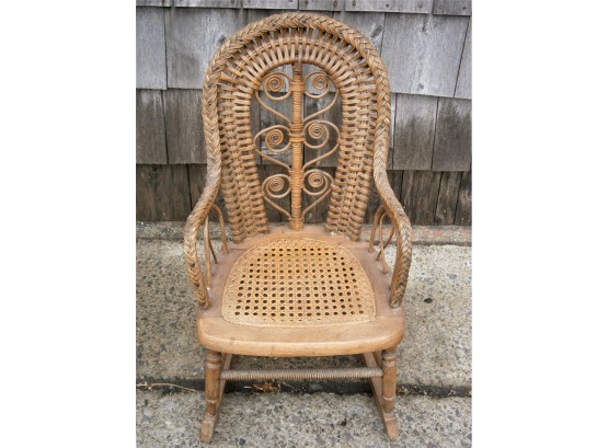 Antique Childs Wicker Rocking Chair