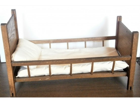 Antique Wood Doll's Bed From The Early 1900's