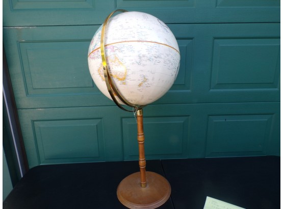 Large Globe On Wood Stand