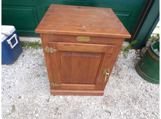 Oak Ice Box Style Cabinet