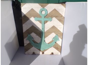 Nautical Anchor Wooden Sign Key Holder