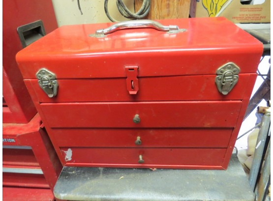 Red Tool Box Full Of Hand Tools