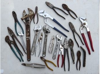 Assorted Pliers & Adjustable Wrenches