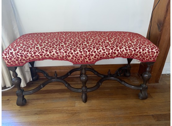 Italian Baroque Style Upholstered Bench 42x17x20in
