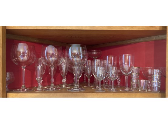 Corner Cupboard Shelf Of Glasses Lot #2