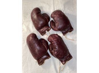 Vintage Leather Boxing Gloves By Hutch #525