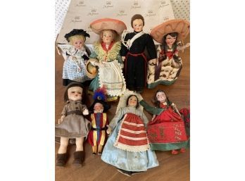 Collection Of Eight Dolls - Between 5 And 8 Inches Tall