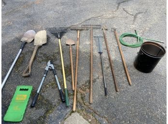 Garden Tools Rake Shovels Loppers Hose Kneeling Pad